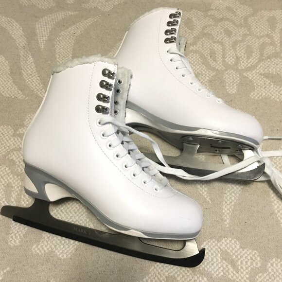 NIB Fleece-lined White Figure Senior Ice Skates - Picture 3 of 16